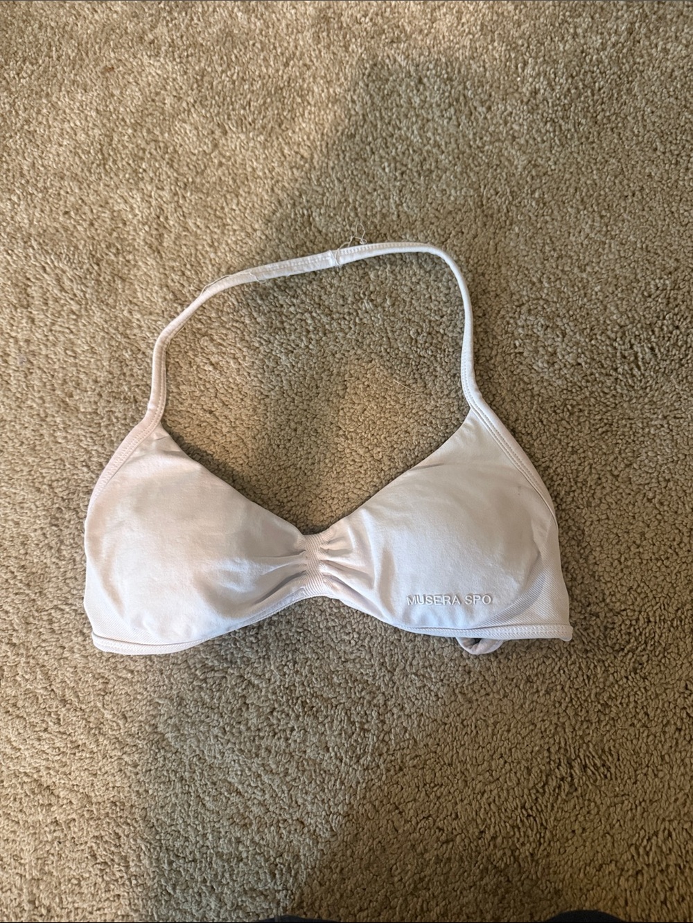 White Bralette with Subtle Logo